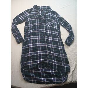 Gap + Pendleton Women's Blue Plaid Long Sleeve Shirtdress Size XS